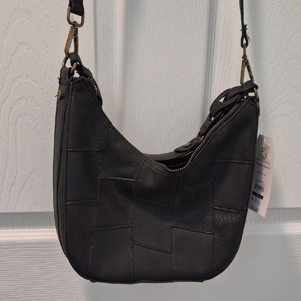 Chic Black Patchwork Shoulder Bag